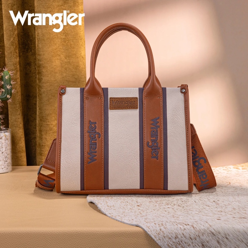 Wrangler Color Block Tote/Crossbody Brown